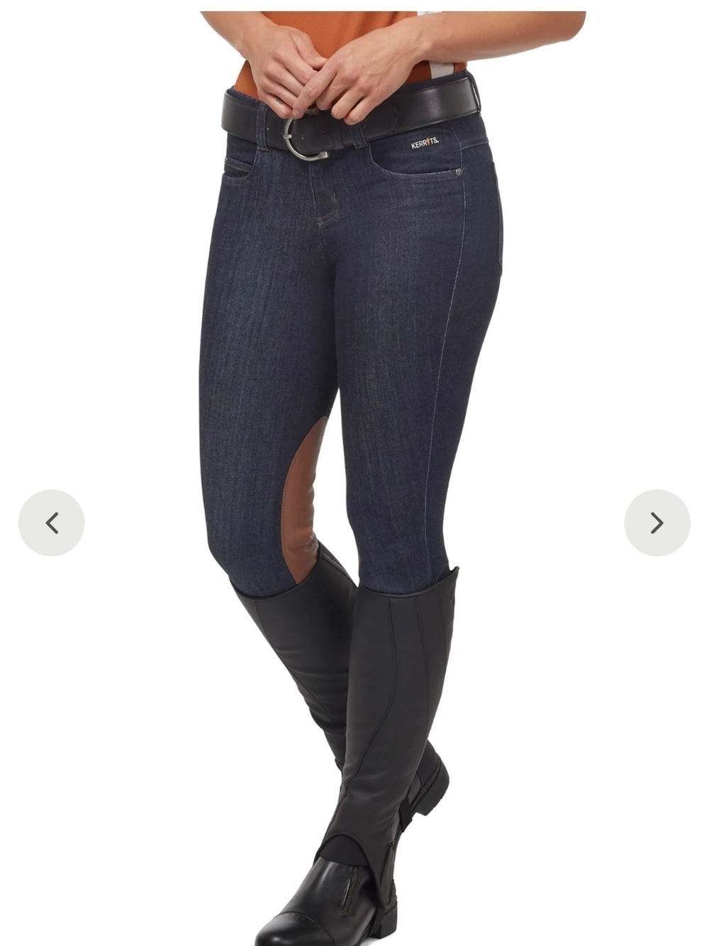 Kerrits Stretch Denim Knee Patch Riding Breech Size XS in Denim NWT